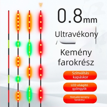 LED üvegszálas, kemény úszó farok – világító elektronikus úszó éjszakai horgászathoz