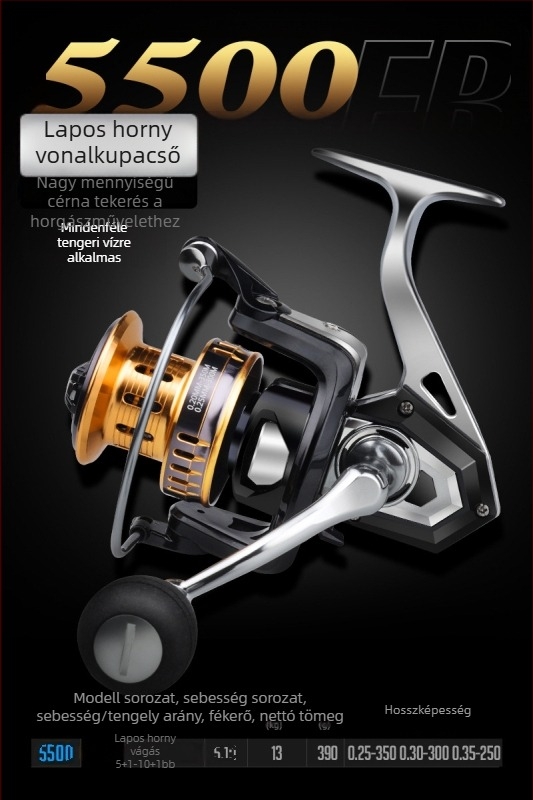 Hasda horgászorsó, teljesen fém felépítésű, sós vízálló, hosszú hatótávú tengeri horgászat, modell 10000