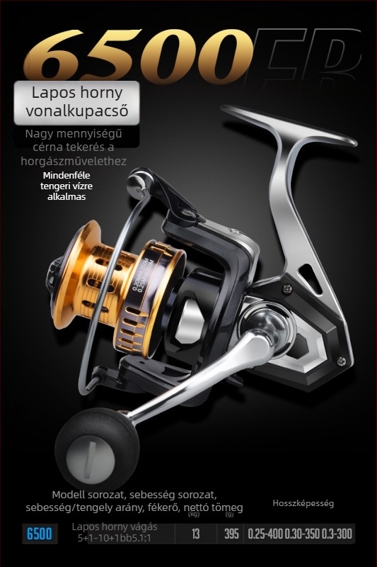 Hasda horgászorsó, teljesen fém felépítésű, sós vízálló, hosszú hatótávú tengeri horgászat, modell 10000