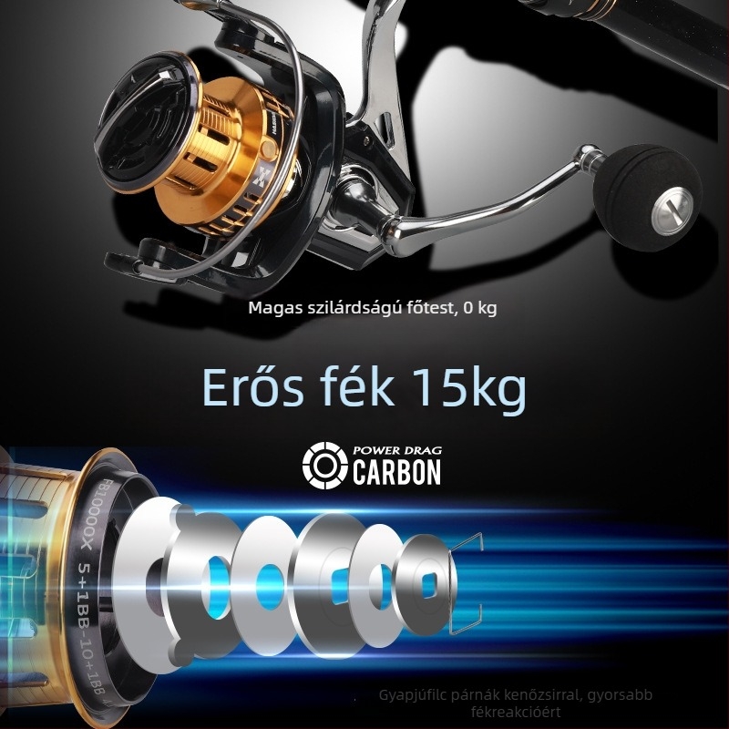 Hasda horgászorsó, teljesen fém felépítésű, sós vízálló, hosszú hatótávú tengeri horgászat, modell 10000