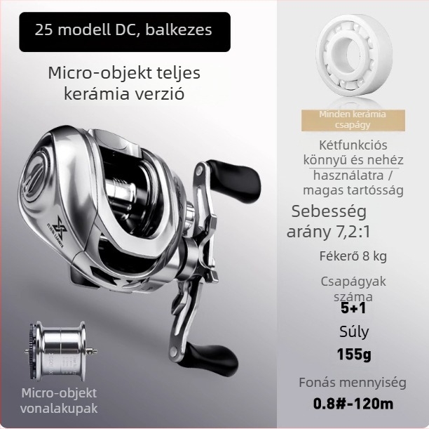 Spinning orsó mikro csalira DC fékerendszerrel, ultrakönnyű, hosszú dobás, csepp alakú kialakítás