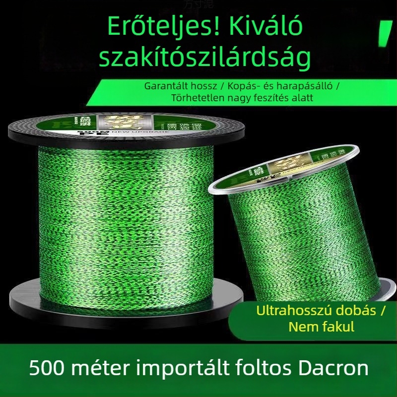 Horgász fő damil, ultrahosszú dobásokhoz, sima és szinte láthatatlan, pettyes mintával