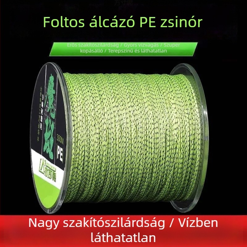Horgász fő damil, ultrahosszú dobásokhoz, sima és szinte láthatatlan, pettyes mintával