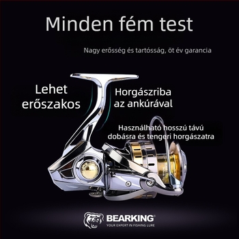 Bearking orsóhorgászorsó, teljesen fém szerkezet, modell 1000-7000, mély orsó, ultra hosszú dobás, sós vízálló