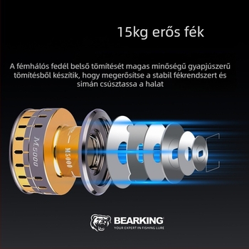 Bearking orsóhorgászorsó, teljesen fém szerkezet, modell 1000-7000, mély orsó, ultra hosszú dobás, sós vízálló