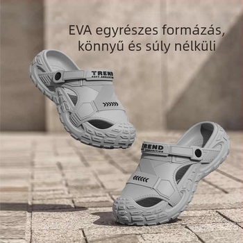 Férfi EVA szandálok, légáteresztőek, szagtalanok, csúszásmentes talppal, EVA felsőrész és talp, slip-on, koreai stílusú