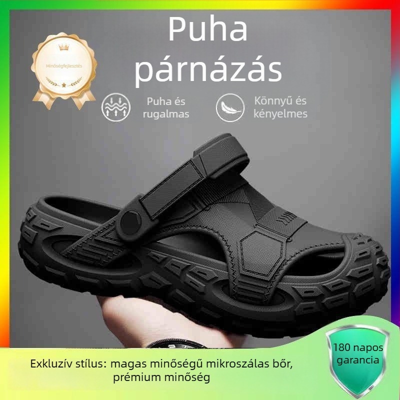 Férfi EVA szandálok, légáteresztőek, szagtalanok, csúszásmentes talppal, EVA felsőrész és talp, slip-on, koreai stílusú