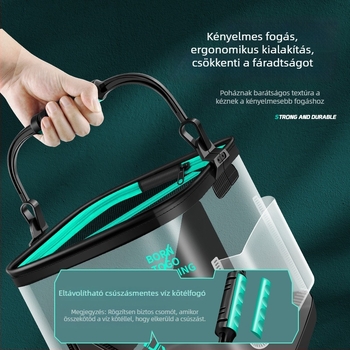 Élőhalas vödör, összecsukható, átlátszó EVA kivitelben, horgászathoz; tömeg 0.5 kg
