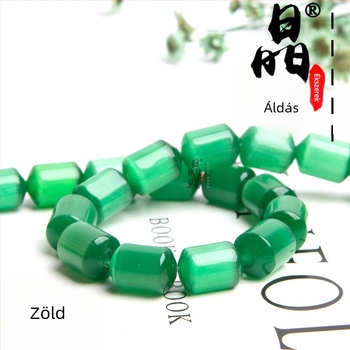 Macskaszem üveg/kristály hengeres gyöngyök DIY ékszerekhez, 10×14 mm