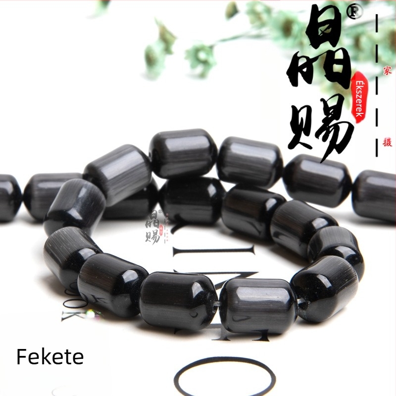 Macskaszem üveg/kristály hengeres gyöngyök DIY ékszerekhez, 10×14 mm