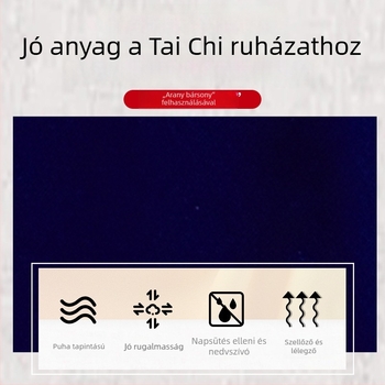 Tai Chi egyenruha, uniszex felnőtteknek, rövid fazon, velúr anyag (80% poliészter; bélés 20% poliészter), alkalmas edzésre, harcművészetre és jóga