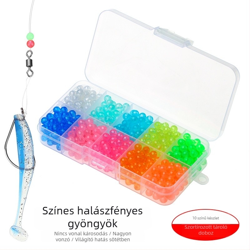 Fénylő gyöngykészlet horgászathoz, PVC műanyagból, Fly smoothly