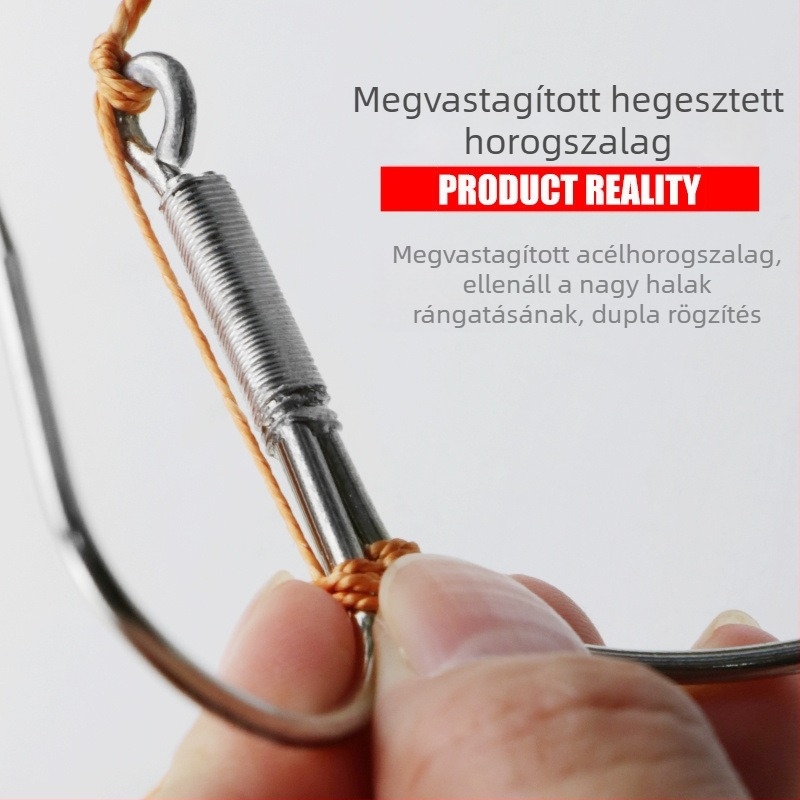 Ólom súlyú horgászkészlet, háromágú horgok, pikkelytörő pengével, hosszú dobású csalihorgok, előkötött horgok, önálló állvány