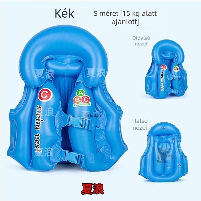 Gyermekeknek szóló felfújható úszó mellény és karikák – kezdő úszók számára