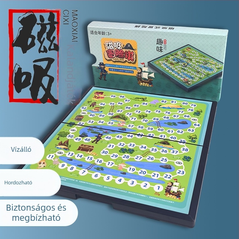 Le zai mágneses kalandos társasjáték gyerekeknek – oktató puzzle játék, műanyag, 4–14 évesek