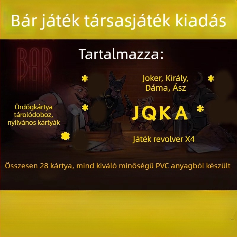 Társasjáték poker-kártyákkal, offline fizikai kiadás, 14+ éveseknek