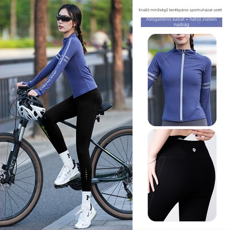 Uniszex országúti kerékpáros készlet – nedvszívó, gyorsan száradó, csíkos mintázat, őszi szezonra