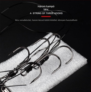 Fishing Hook Set: String and Anchor Hooks for Carp and Spearfish, No Barbs
