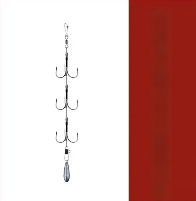 Fishing Hook Set: String and Anchor Hooks for Carp and Spearfish, No Barbs