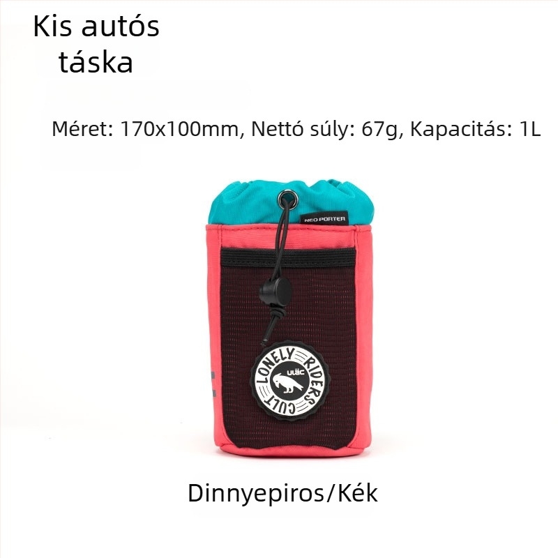 Kerékpáros táska szigetelt palacktartóval, vászon anyag, kapacitás 1L/1,1L, PB1/PB4 modellek, előtti vázon tároló