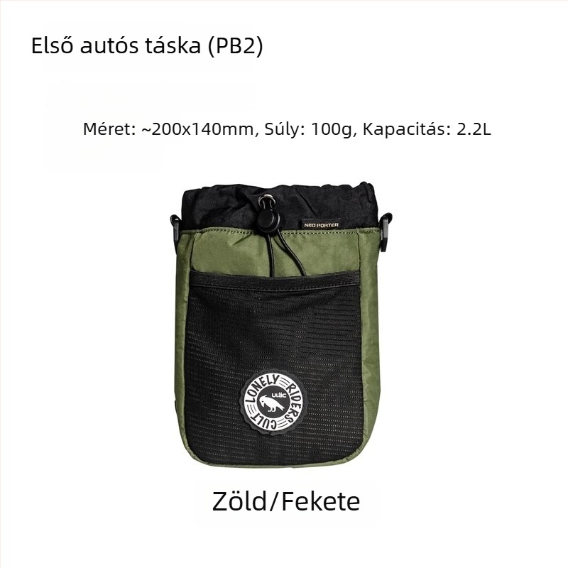 Kerékpáros táska szigetelt palacktartóval, vászon anyag, kapacitás 1L/1,1L, PB1/PB4 modellek, előtti vázon tároló