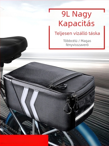 Hátsó kerékpár táska elektromos kerékpárhoz, 9 L kapacitás, modell 985, selyemvirág mintás anyag, bélés nélkül