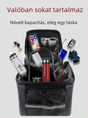 Hátsó kerékpár táska elektromos kerékpárhoz, 9 L kapacitás, modell 985, selyemvirág mintás anyag, bélés nélkül