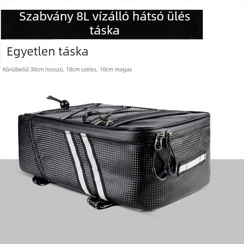 Hátsó kerékpár táska elektromos kerékpárhoz, 9 L kapacitás, modell 985, selyemvirág mintás anyag, bélés nélkül