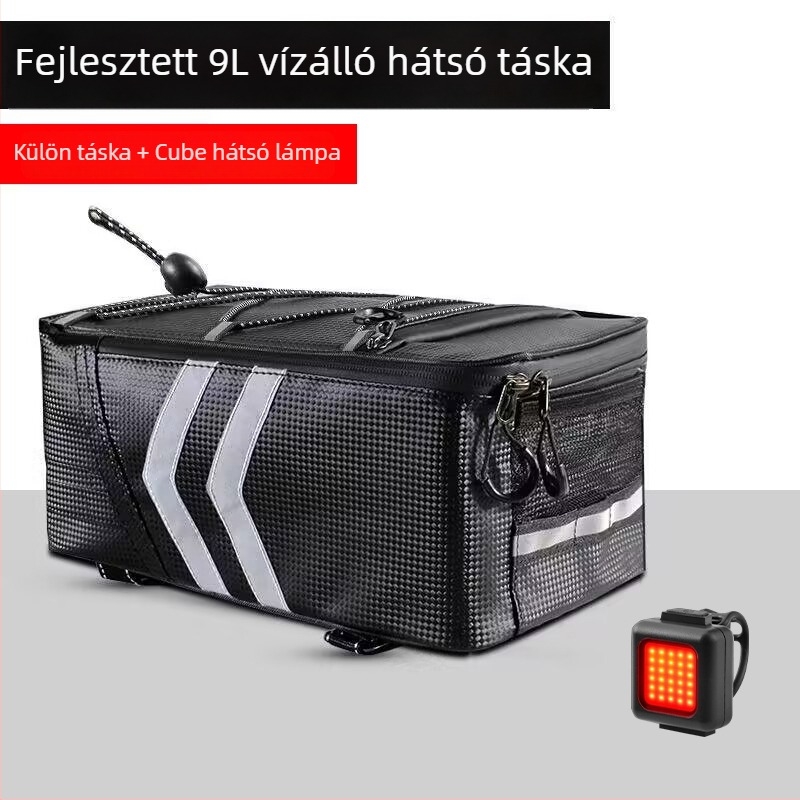 Hátsó kerékpár táska elektromos kerékpárhoz, 9 L kapacitás, modell 985, selyemvirág mintás anyag, bélés nélkül