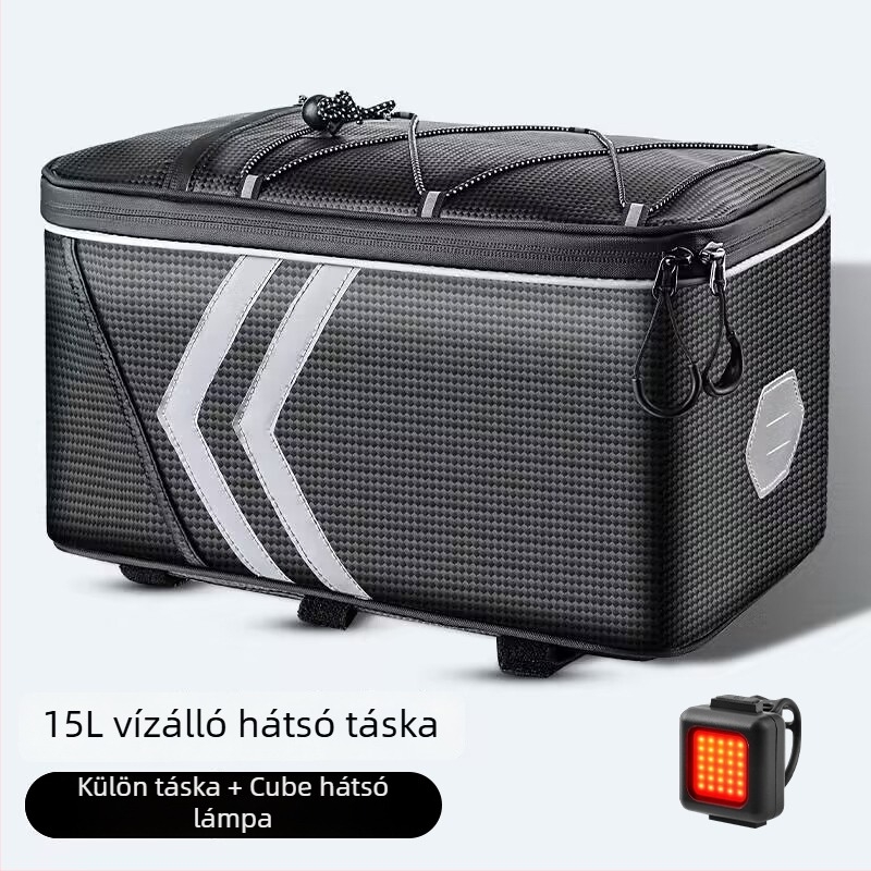Hátsó kerékpár táska elektromos kerékpárhoz, 9 L kapacitás, modell 985, selyemvirág mintás anyag, bélés nélkül