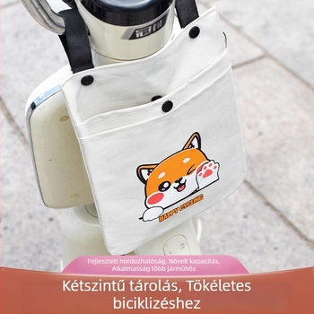 Akkumulátortáska elölről szerelt elektromos kerékpárhoz, poliészter, fedéllel