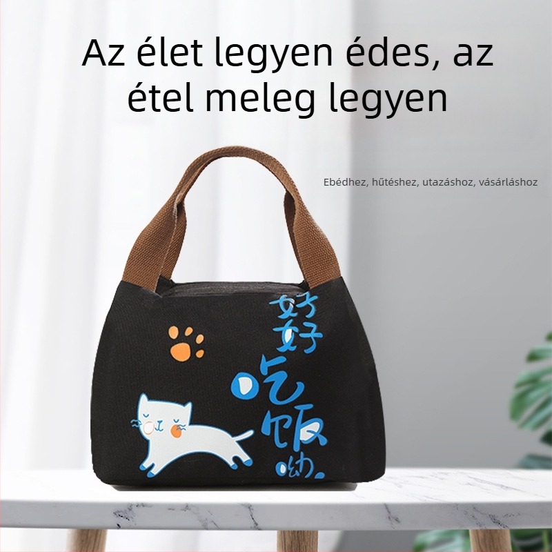 BNRU Koreai stílusú termosz táska ebédhez, vízálló, modern minimalist stílus, modell 006