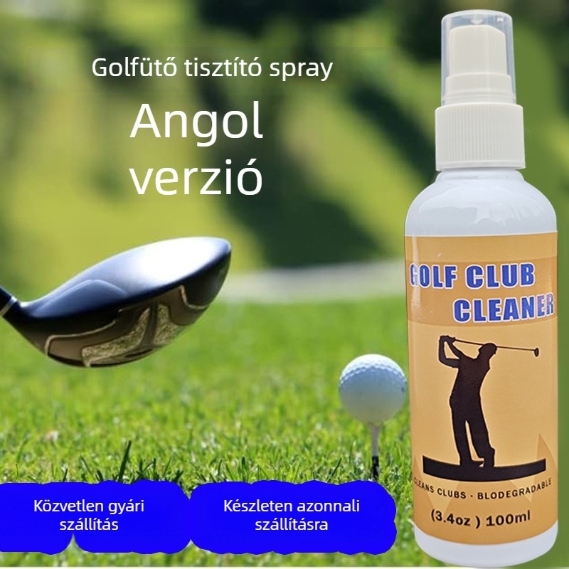 Golfütő tisztító spray – felületre szánt tisztító spray vasütőkhez és putterhez, eltávolítja a koszt, füvet és homokot; 150 g; logó nyomtatás lehetséges; testreszabás