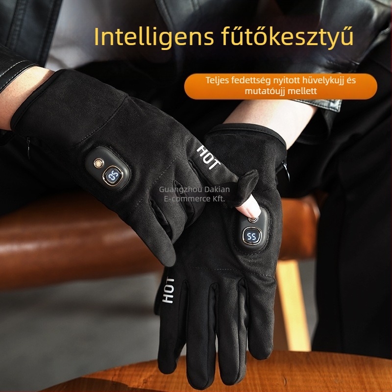 Elektromos fűtésű kesztyűk – Újratölthető, Polár anyag, Uniszex, Síeléshez