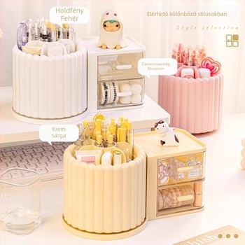 Forgó mindent-egyben tolltartó és asztali rendező, modern minimalista, nagy kapacitás (Anyagok: ABS+PS+PP+HIPS; Személyre szabható; Kiadás: 2023; Stílus: Modern egyszerűség)