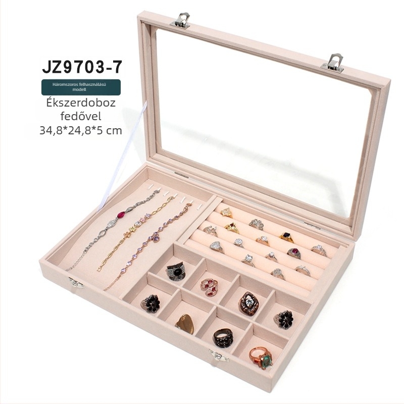 Mengluo ékszerdoboz, modell JZ9703, fából készült, koreai stílus