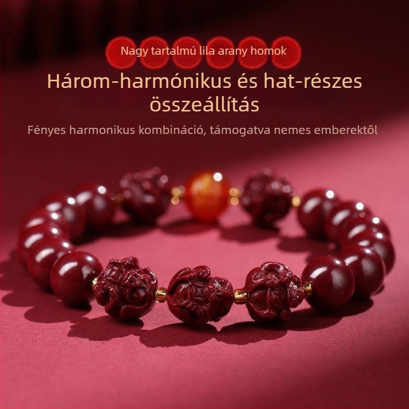 Uniszex etno cinnabar karkötő állatövi dizájnnal, sugárzásálló, testreszabható