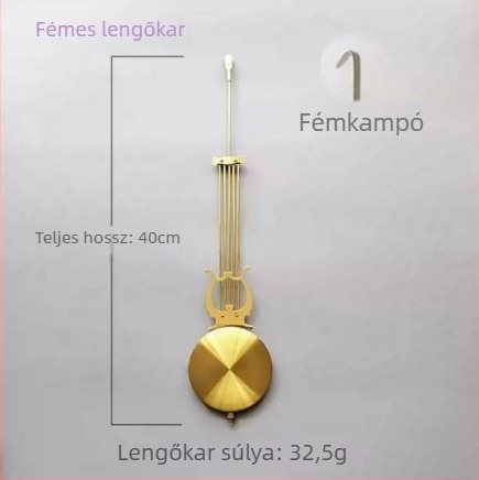 Fali óra kvarc mozgatással és ingával – tokozás és számlap műgyantából, elemes, nappalira