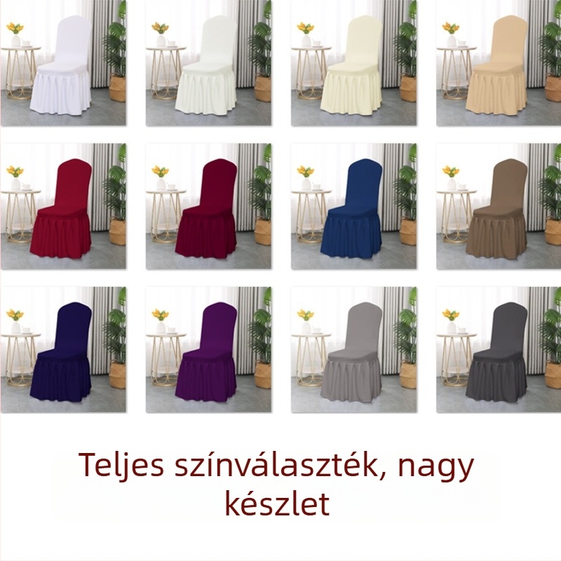 Pliszált, nyújtható székhuzat, vast poliészterből, 300 g szövet, 500 g terméktömeg, integrált háttámlával, szállodai bankett stílus