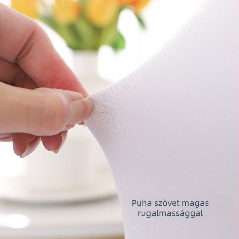 Pliszált, nyújtható székhuzat, vast poliészterből, 300 g szövet, 500 g terméktömeg, integrált háttámlával, szállodai bankett stílus