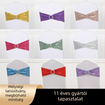 Székfedő virágos díszítéssel és masnival, elasztikus anyag, téglalap alakú, modern minimalista stílus