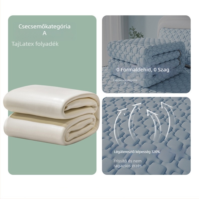 Háromrészes latex hűsítő matracszett – természetes latex 80-90%, Ice Silk Cooling, géppel mosható