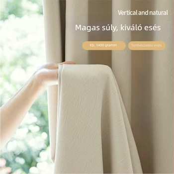 Új, vastagított eredeti stílusú Cheese Cashmere Cream chenille függöny, kész, magas blackout a nappaliba és hálószobába, 1400 g