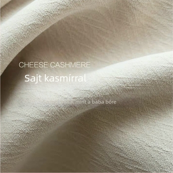 Új, vastagított eredeti stílusú Cheese Cashmere Cream chenille függöny, kész, magas blackout a nappaliba és hálószobába, 1400 g