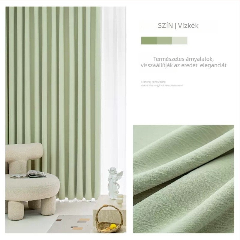 Új, vastagított eredeti stílusú Cheese Cashmere Cream chenille függöny, kész, magas blackout a nappaliba és hálószobába, 1400 g