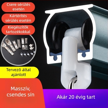 Függöny sínrendszer dupla sínnel, oldalsó felső szerelés, alumíniumötvözet, testreszabható, modern minimalista stílus