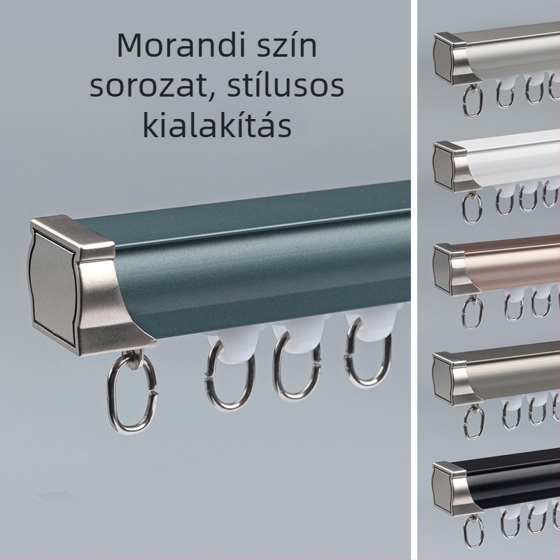 Függöny sínrendszer dupla sínnel, oldalsó felső szerelés, alumíniumötvözet, testreszabható, modern minimalista stílus