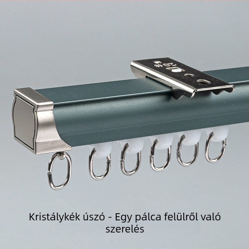Függöny sínrendszer dupla sínnel, oldalsó felső szerelés, alumíniumötvözet, testreszabható, modern minimalista stílus