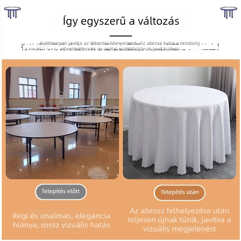 Poliészter jacquard kör asztalterítő, szállodákban, értekezleteken és esküvőkön, háztartási használatra