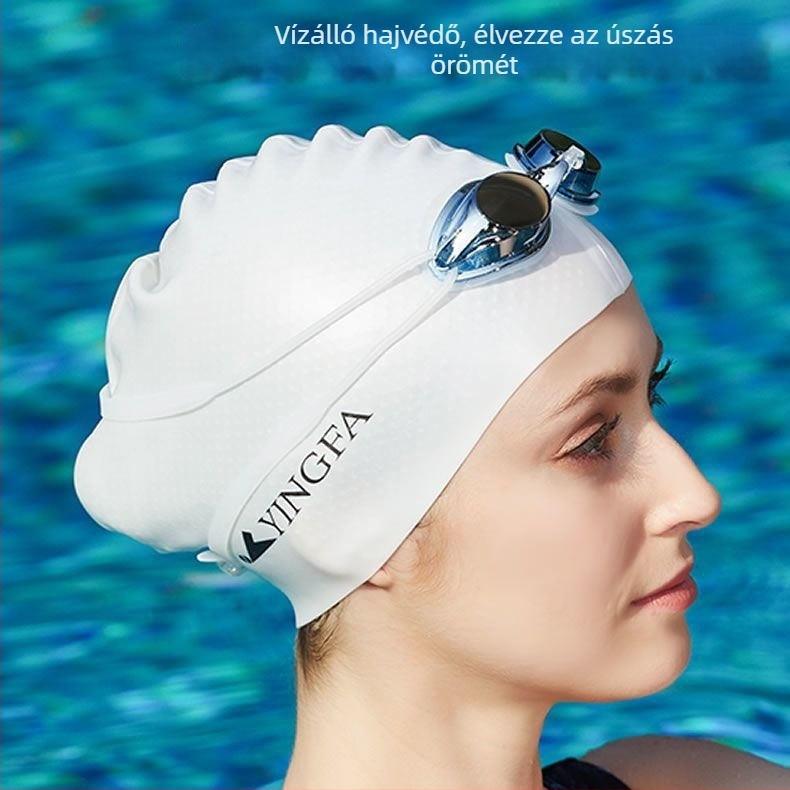 Yingfa szilikon úszósapka felnőtteknek, vízálló, klórálló, csúszásmentes, egyszínű mintázat